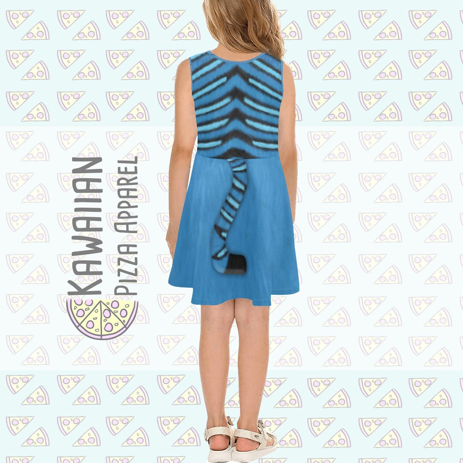Kid's Derpy Tiger Inspired Sleeveless Skater Dress