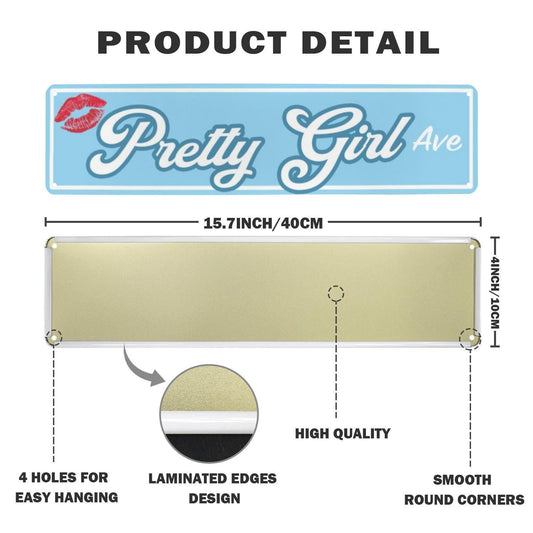Pretty Girl Avenue Metal Street Sign 16"x4"