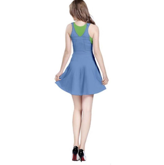Women's Luigi Inspired Sleeveless Flare Dress