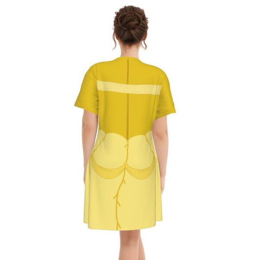 Women's Belle Inspired Cotton V-neck Dress