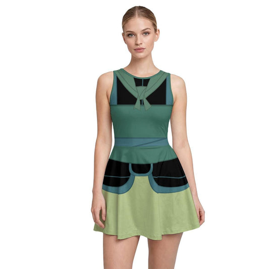 Ping Mulan Inspired Short Sleeve Athletic Dress with shorts