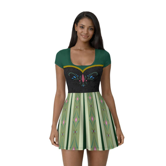 Anna Inspired Short Sleeve Athletic Dress with shorts