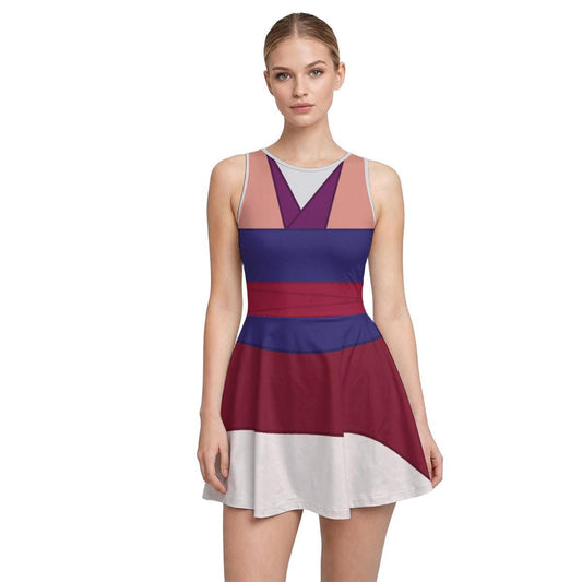 Pink Mulan Inspired Short Sleeve Athletic Dress with shorts