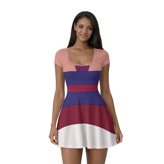 Pink Mulan Inspired Short Sleeve Athletic Dress with shorts