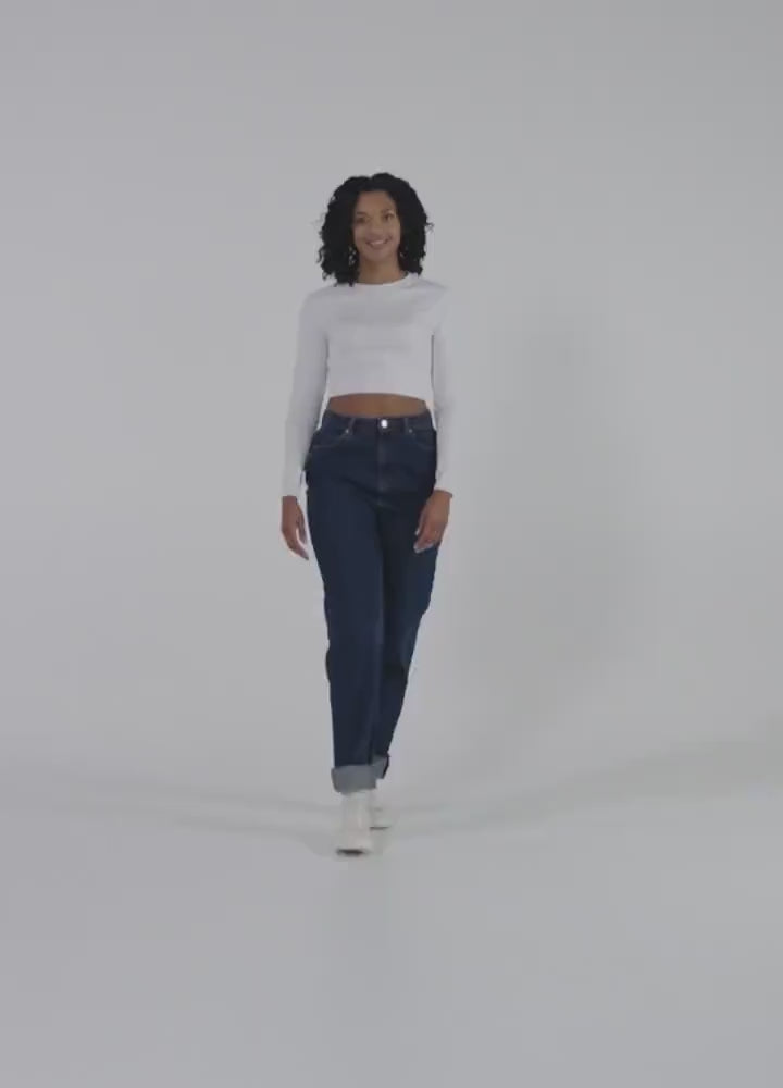RUSH ORDER: Cap Inspired Recycled long-sleeve crop top