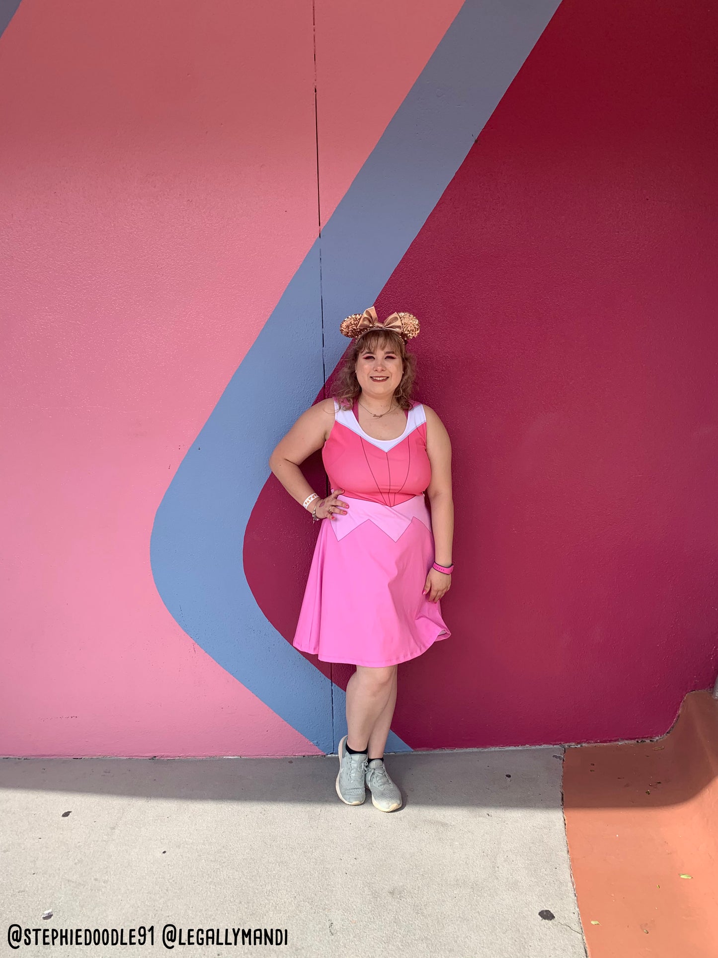 Aurora Sleeping Beauty Pink Inspired Sleeveless Flare Dress