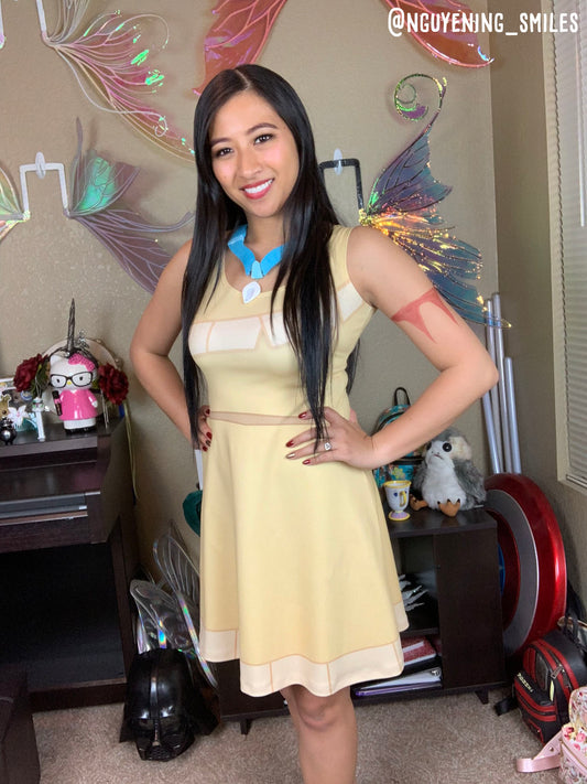 Pocahontas Inspired Sleeveless Flare Dress