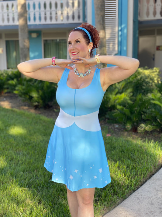Cinderella Inspired Sleeveless Flare Dress