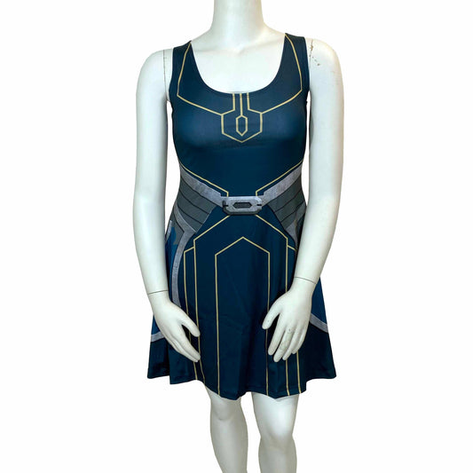 Ahsoka Inspired Sleeveless Flare Dress