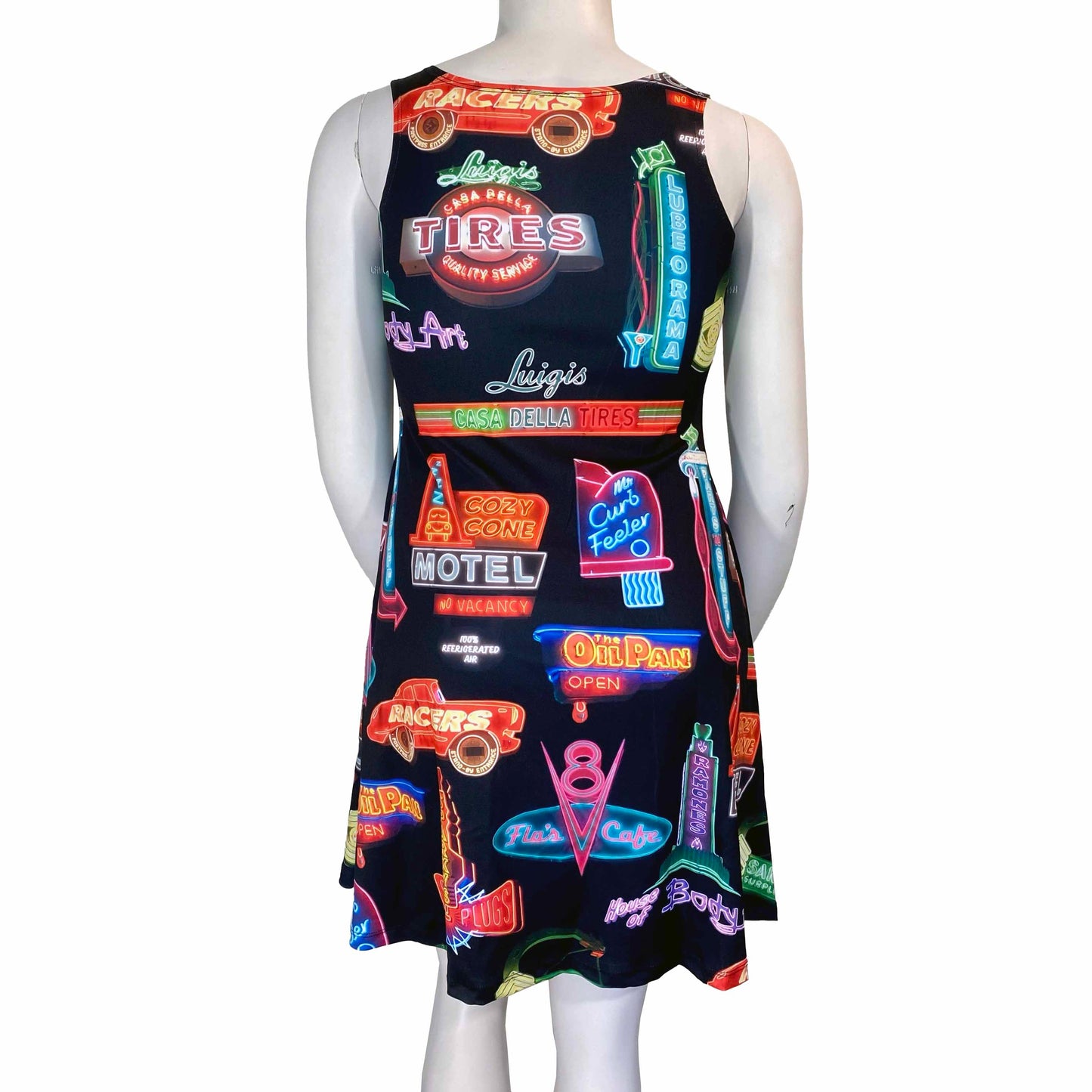 Cars Land Neon Inspired Sleeveless Flare Dress