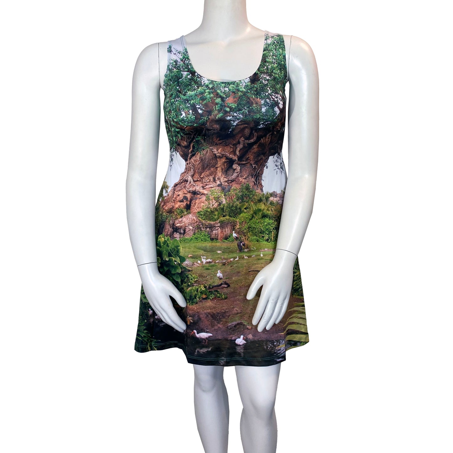 Tree of Life Animal Kingdom Inspired Sleeveless Flare Dress