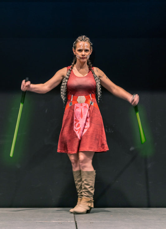 Ahsoka Inspired Sleeveless Flare Dress