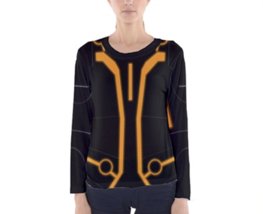 Women's Orange Tron Inspired Long Sleeve Shirt