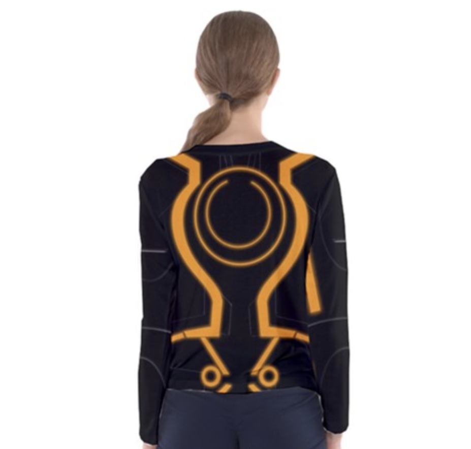 Women's Orange Tron Inspired Long Sleeve Shirt