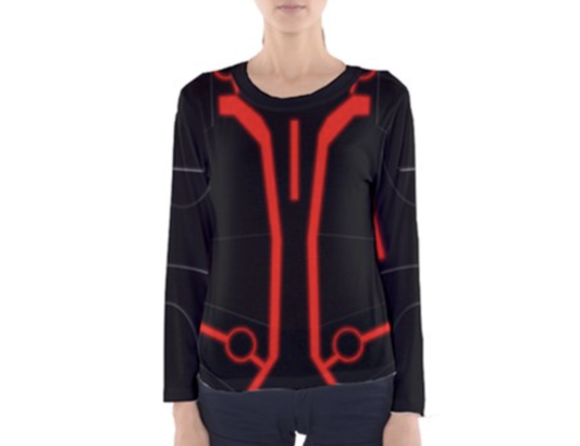 Women's Red Tron Inspired Long Sleeve Shirt