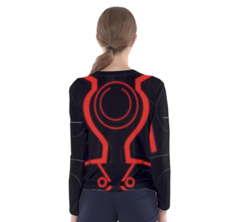 Women's Red Tron Inspired Long Sleeve Shirt