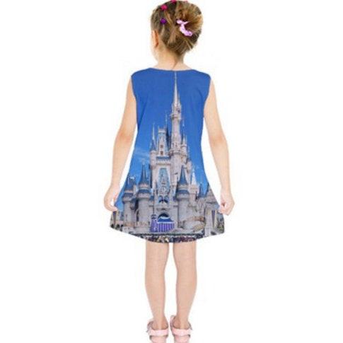 Kid's Cinderella Castle Inspired Sleeveless Dress