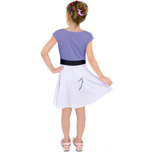Kid&#39;s Daisy Duck Inspired Short Sleeve Dress