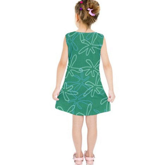 Kid's Disgust Inside Out Inspired Sleeveless Dress