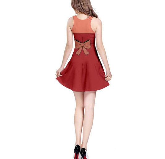 Red Bimbette Beauty and the Beast Inspired Sleeveless Dress