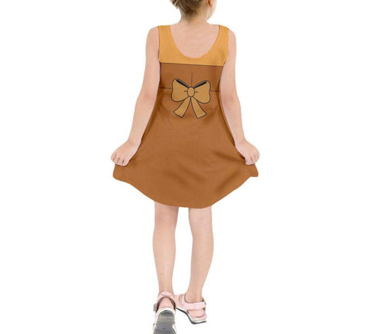 Kid's Yellow Bimbette Beauty and the Beast Inspired Sleeveless Dress