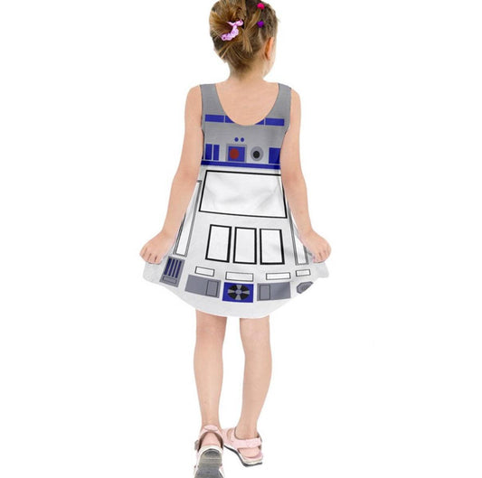Kid's R2D2 Star Wars Inspired Sleeveless Dress