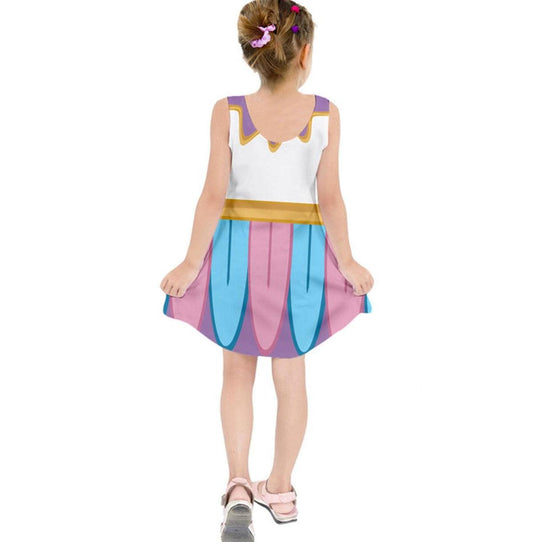 Kid's Mrs. Potts Beauty and the Beast Inspired Sleeveless Dress
