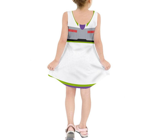 Kid's Buzz Lightyear Toy Story Inspired Sleeveless Dress