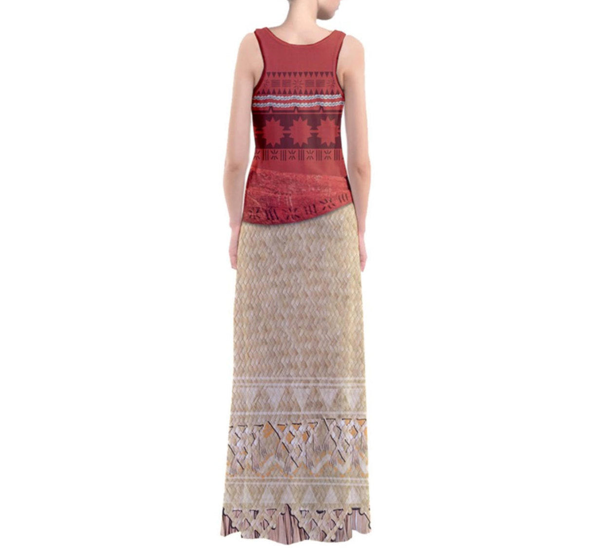 Moana Inspired Sleeveless Maxi Dress