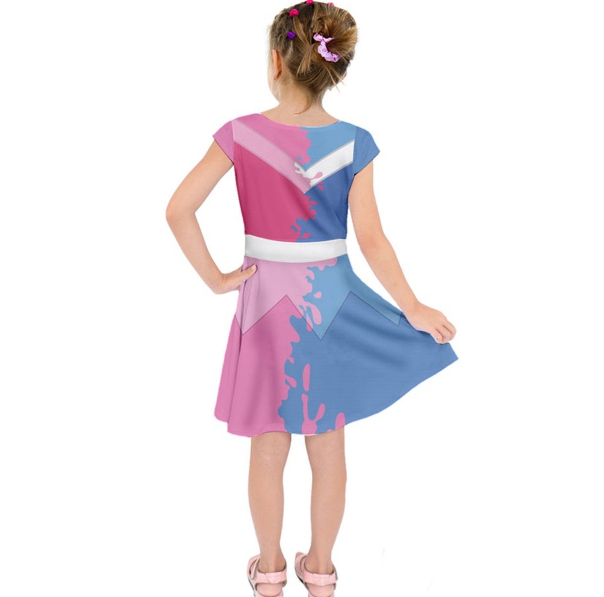 Kid&#39;s Aurora Make It Pink Make It Blue Sleeping Beauty Inspired Short Sleeve Dress
