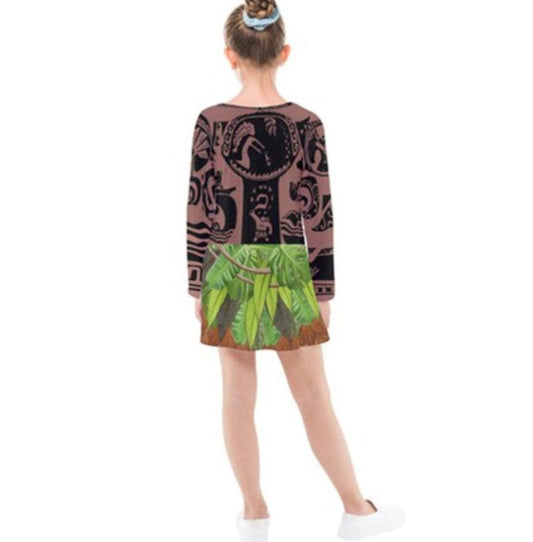 Kid's Maui Moana Inspired Long Sleeve Dress