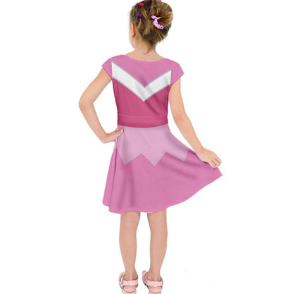 Kid&#39;s Pink Aurora Sleeping Beauty Inspired Short Sleeve Dress