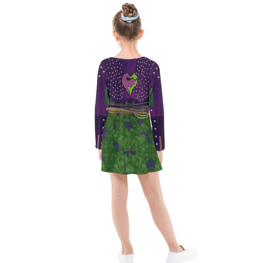 Kid's Mal Descendants 2 Inspired Long Sleeve Dress