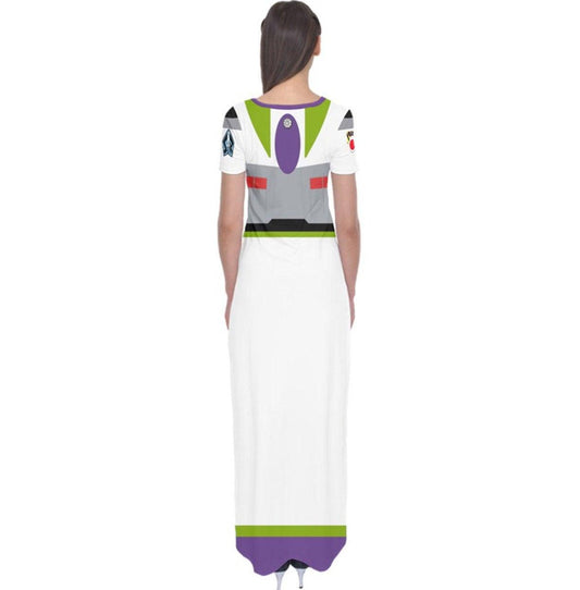 Buzz Lightyear Toy Story Inspired Short Sleeve Maxi Dress