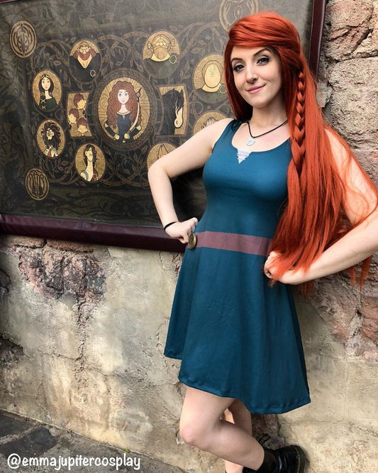 Merida Brave Inspired Sleeveless Dress