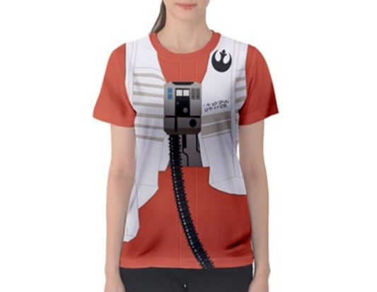 Women&#39;s Poe Dameron Rebel Pilot Star Wars Inspired ATHLETIC Shirt