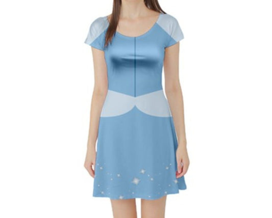 Cinderella Inspired Short Sleeve Skater Dress