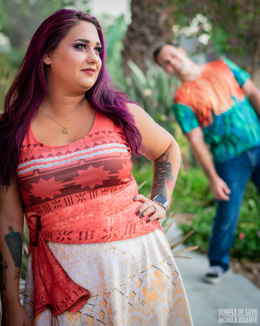 Moana Inspired Sleeveless Dress