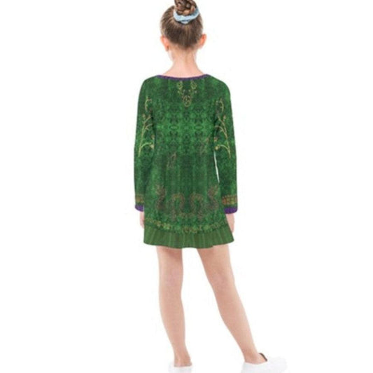 Kid's Winifred Sanderson Hocus Pocus Inspired Long Sleeve Dress