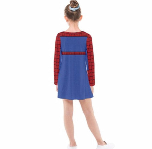 Spider-Man Inspired Long Sleeve Dress