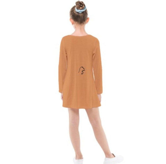 Kid's Lady and the Tramp Inspired Long Sleeve Dress