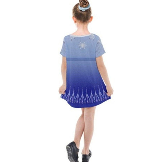 Kid's Elsa Frozen 2 Inspired Short Sleeve Dress