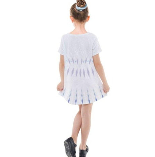 Kid's Elsa Elements Frozen 2 Inspired Short Sleeve Dress