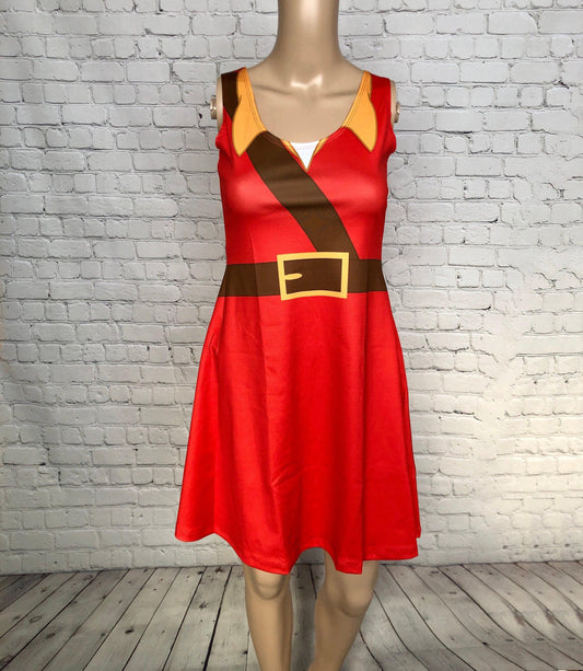 Gaston Beauty and the Beast Inspired Sleeveless Dress