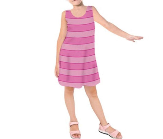 Kid's Cheshire Cat Alice in Wonderland Inspired Sleeveless Dress