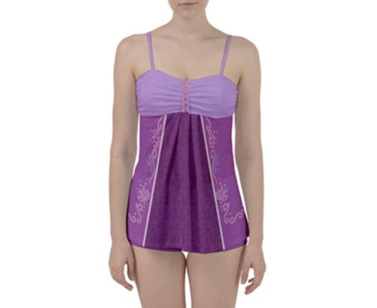 Rapunzel Tangled Inspired Babydoll Tankini Set