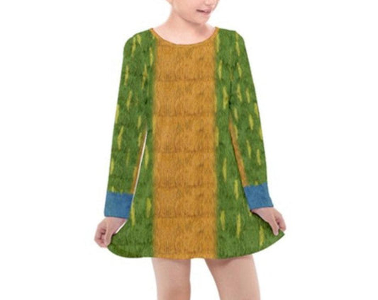 Kid's Pepita Coco Inspired Long Sleeve Dress