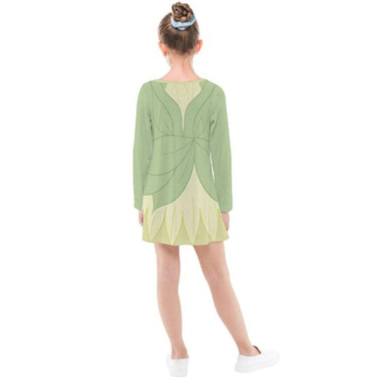 Tiana Princess and the Frog Inspired Long Sleeve Dress