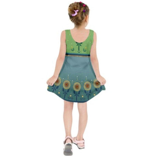 Kid's Anna Frozen Fever Inspired Sleeveless Dress