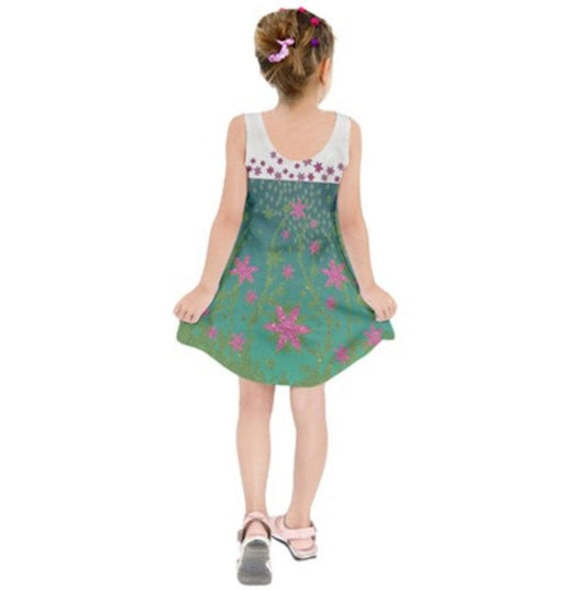 Kid's Elsa Frozen Fever Inspired Sleeveless Dress